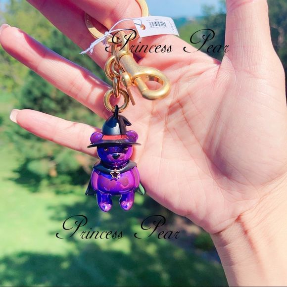 COACH bear Limited Edition Halloween Witch Bear Bag Charm - Picture 2 of 6